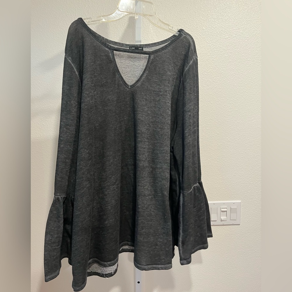 Lane Bryant Charcoal Gray Bell Sleeve Tunic